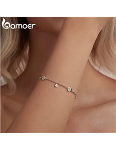 BAMOER βραχιόλι BSB182 με κυβική ζιρκόνια, ασήμι 925, ασημί