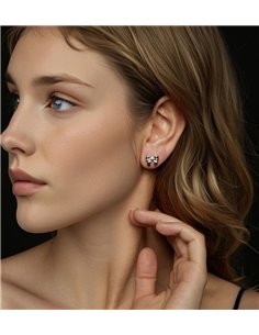 BAMOER σκουλαρίκια καρφωτά MSE085 με μοϊσσανίτη, ασήμι 925, ασήμι