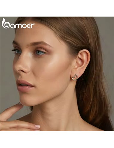 BAMOER σκουλαρίκια καρφωτά SCE1769, ασήμι 925, ασημί