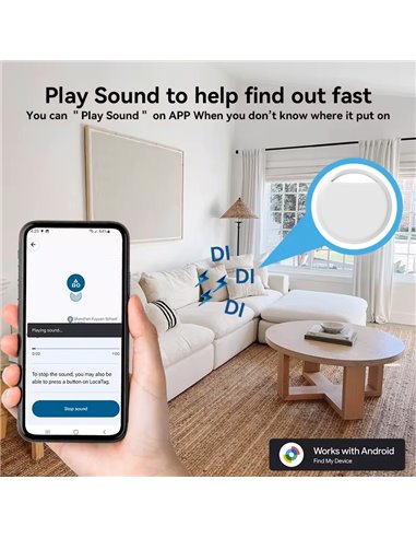 HAVEDEER smart tag ACCUTAG για Android συσκευές, Bluetooth tracker, λευκό