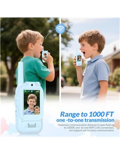 MAFITI παιδικά walkie talkie JK200 με οθόνη & κάμερα, 3+ ετών, επαναφορτιζόμενα, μπλε, 2τμχ