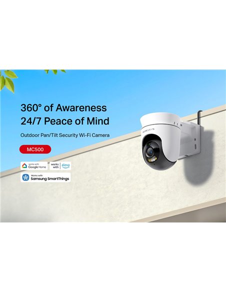 MERCUSYS smart κάμερα MC500, 1080p, WiFi, PTZ, SD, IP65, EU/1.0