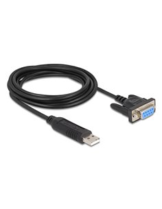 DELOCK καλώδιο USB σε RS-232 67382, 921.6Kbps, 1.8m, μαύρο