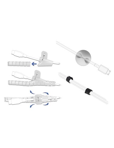 DELOCK σετ δεματικών καλωδίων 18392 με οργανωτές σιλικόνης/πλαστικό δεματικό/ταινία τύπου velcro, 5τμχ