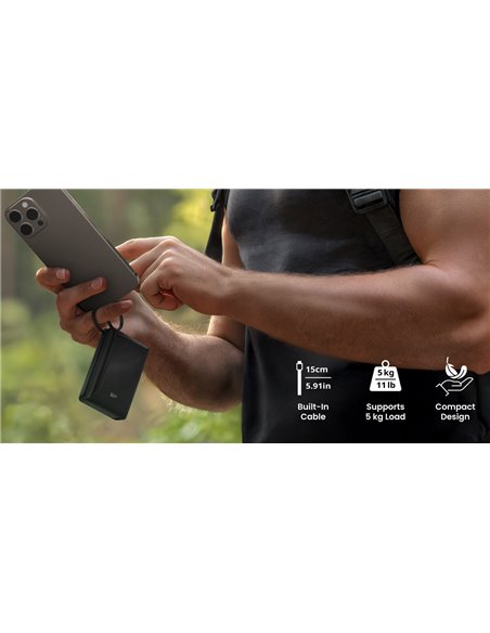 SILICON POWER power bank CP10 με καλώδιο USB-C, 2x θύρες εξόδου, 10000mAh, 20W, μαύρο