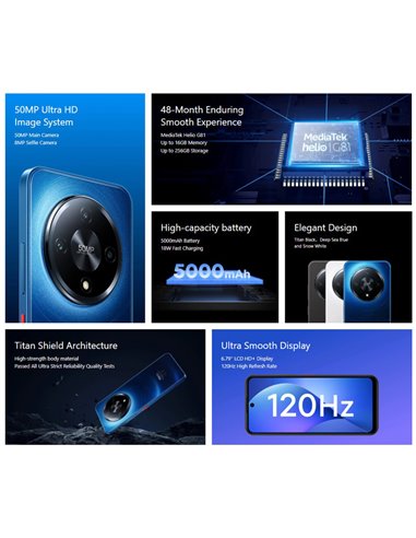 MEIZU smartphone Mblu 22 Pro, 6.79", 8/256GB, 5000mAh, μαύρο