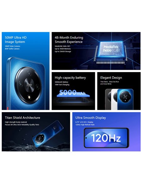 MEIZU smartphone Mblu 22 Pro, 6.79", 8/256GB, 5000mAh, μαύρο