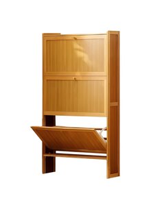 Παπουτσοθήκη με 3 πόρτες Nextdeco μπαμπού Υ120x50x17εκ. μικρή
