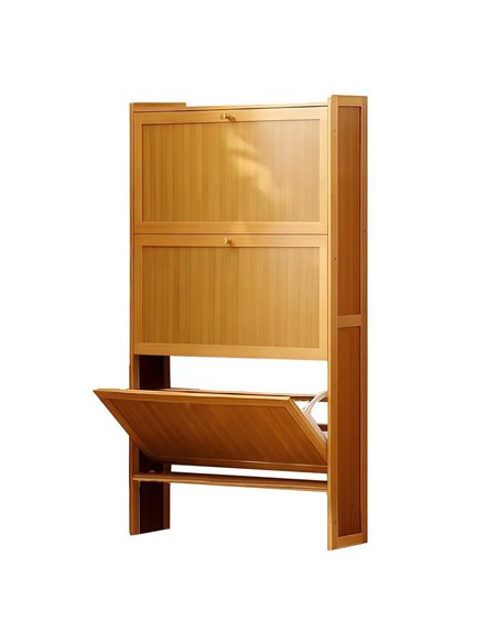 Παπουτσοθήκη με 3 πόρτες Nextdeco μπαμπού Υ120x70x17εκ. μεγάλη