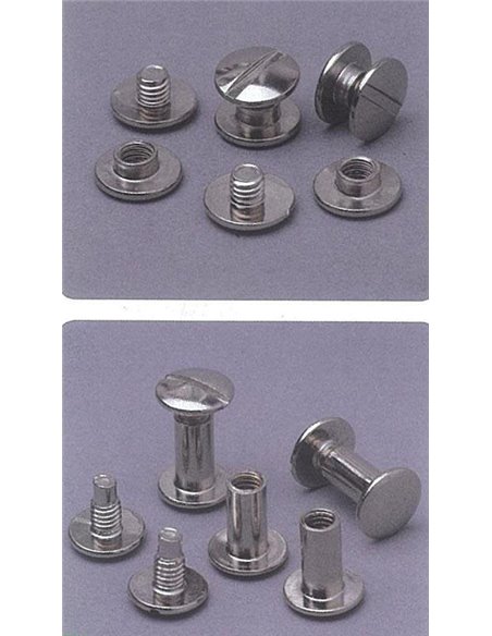 Βίδες ασημί αρσενικές/θηλυκές για μενού 3,5χιλ. 100 ζεύγη