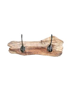 Κρεμάστρα τοίχου Nextdeco ξύλο teak μονός γάντζος Υ11×40×10εκ.