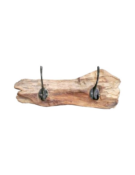 Κρεμάστρα τοίχου Nextdeco ξύλο teak μονός γάντζος Υ11×40×10εκ.