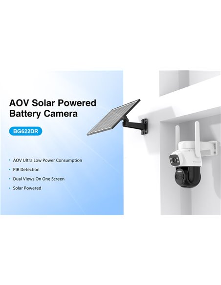 VSTARCAM smart ηλιακή κάμερα BG622DR, dual lens, 2MP, 4G, SD, PTZ, IP66
