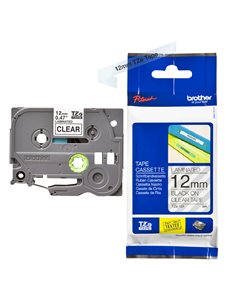 Labelling Tape Cassette Brother TZE-131 12mm Black On Transparent Tape