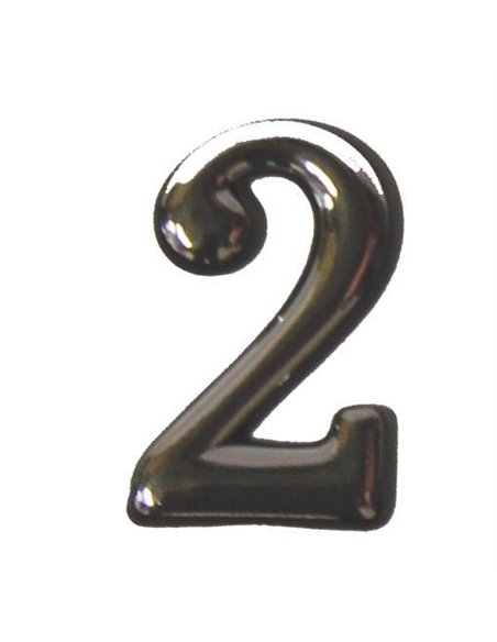 Αριθμός πλαστικός αυτοκόλλητος χρωμίου Ν.2