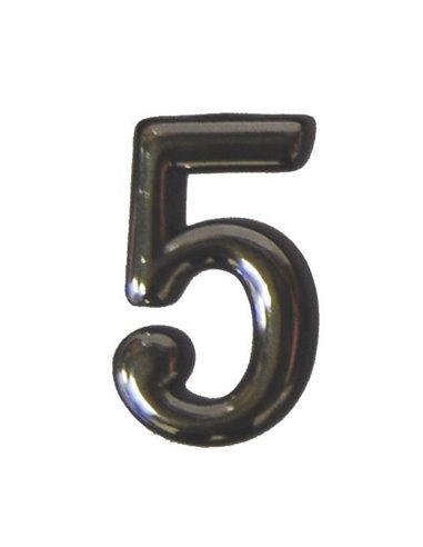 Αριθμός πλαστικός αυτοκόλλητος χρωμίου Ν.5