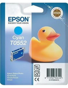 Ink Epson T0552 C13T05524020 Intellidge Cyan - 8ml - 290Pgs with security tags