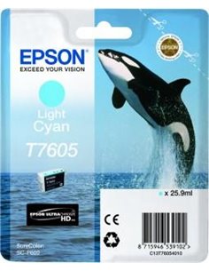Ink Epson T7605 C13T76054010 Ultrachrome HD Light Cyan - 26ml