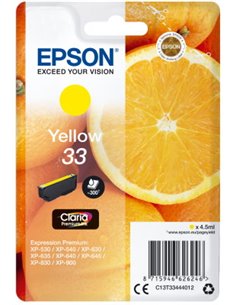 Ink Epson 33 C13T33444012 Claria Premium  Yellow - 4.5ml