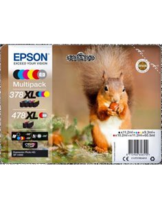 Ink Epson T379D C13T379D4010 Black 11.2 ml C+M+Y 9.3ml Red 10.2ml Grey 11.2 ml