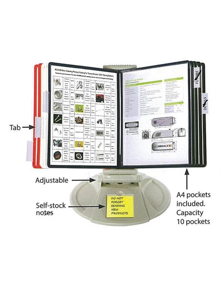 Επιτραπέζιο σταντ παρουσίασης με 10 θήκες Α4 και στρόγγυλη βάση