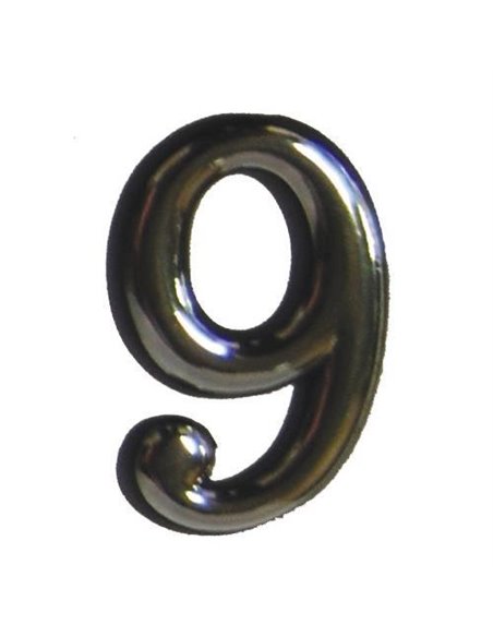 Αριθμός πλαστικός αυτοκόλλητος χρωμίου Ν.9