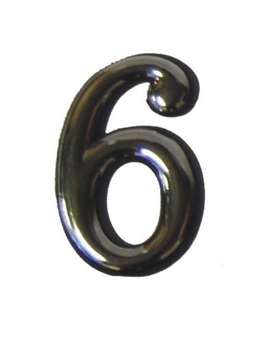 Αριθμός πλαστικός αυτοκόλλητος  χρωμίου Ν.6