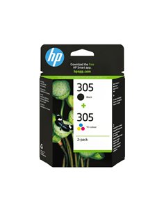 HP 305 2-Pack Tri-color_Black Original Ink Cartridge