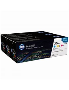 Toner Laser HP LJ Pro Color CP2025 304A CYM Tri-Pack