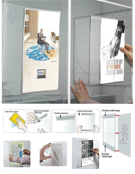 Αυτοκόλλητη θήκη προβολής διάφανη, Α4,κάθετη