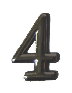 Αριθμός πλαστικός αυτοκόλλητος  χρωμίου Ν.4