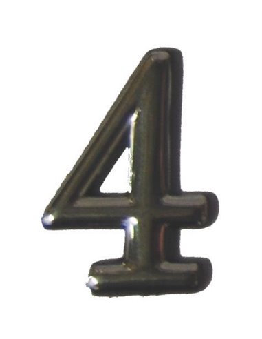 Αριθμός πλαστικός αυτοκόλλητος  χρωμίου Ν.4