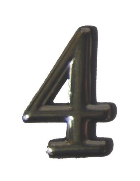 Αριθμός πλαστικός αυτοκόλλητος  χρωμίου Ν.4