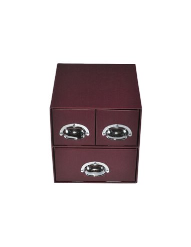 Next συρταριέρα 3συρτ. classic μπορντώ - μεταλ. λαβές Υ21x22x23εκ.