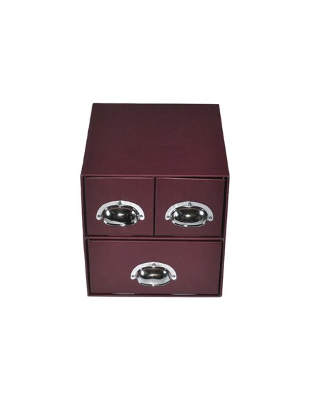 Next συρταριέρα 3συρτ. classic μπορντώ - μεταλ. λαβές Υ21x22x23εκ.