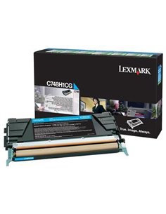 Toner Laser Lexmark C748H1C Cyan High Corporate - 10K Pgs