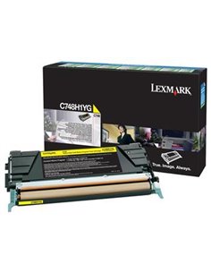 Toner Laser Lexmark C748H1Y Yellow High Corporate - 10K Pgs
