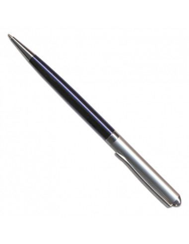 Στυλό διαρκείας μεταλλικό περιστρεφόμενο δίχρωμο ασημί -μπλε