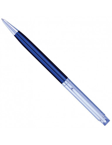 Στυλό μεταλλικό δίχρωμο μπλε-ασημί σε πολυτελή θήκη