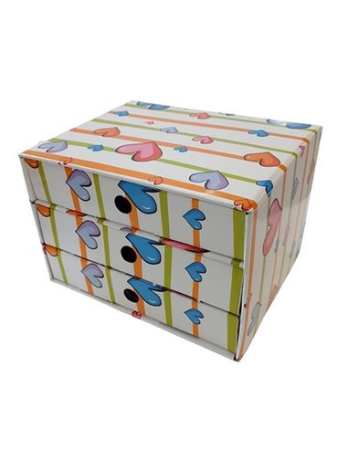 Νext συρταριέρα 3συρτ. "Καρδούλες" Α5 Υ17x20x25εκ.