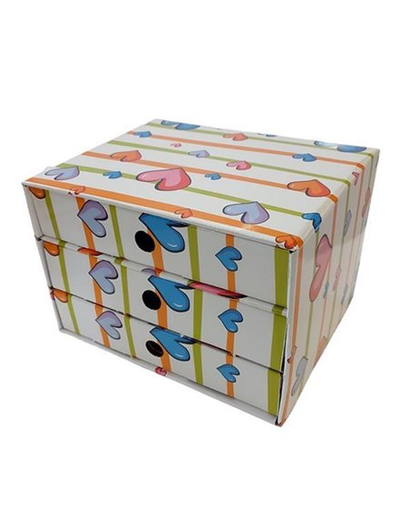 Νext συρταριέρα 3συρτ. "Καρδούλες" Α5 Υ17x20x25εκ.