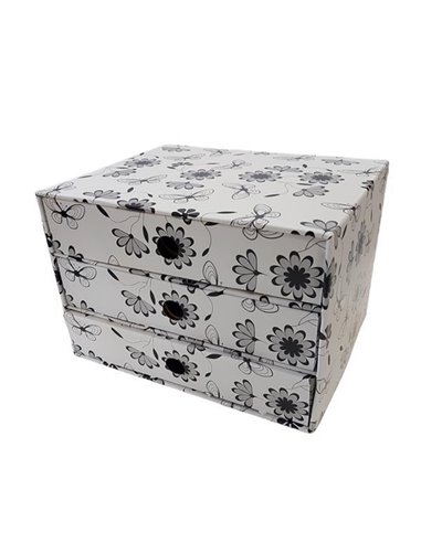 Next συρταριέρα 3συρτ. "Άσπρο-μαύρο" Α5 Υ17x20x25εκ.