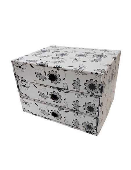 Next συρταριέρα 3συρτ. "Άσπρο-μαύρο" Α5 Υ17x20x25εκ.