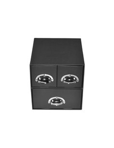 Next συρταριέρα 3συρτ. classic μαύρα - μεταλ. λαβές Υ21x22x23εκ.