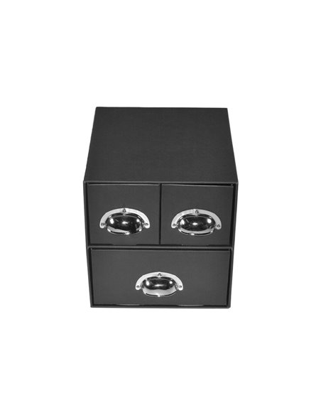 Next συρταριέρα 3συρτ. classic μαύρα - μεταλ. λαβές Υ21x22x23εκ.