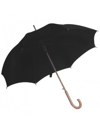 Ομπρέλα αυτόματη μαύρη ξύλινη λαβή Ø105εκ.