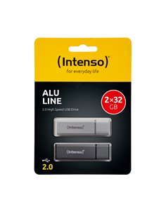 USB Stick Intenso 2 x 32 GB Alu Line Double Pack Antracite - Silver - 3521480