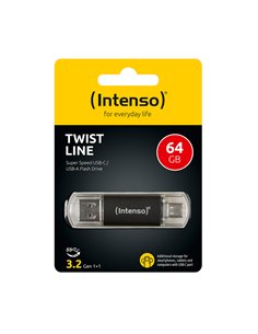 Intenso USB Drive 3.0 USB-A + USB-C Twist Line 64GB - 3539490