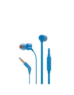 JBL T110, InEar Universal Headphones 1-button Mic-Remote (Blue) JBLT110BLU