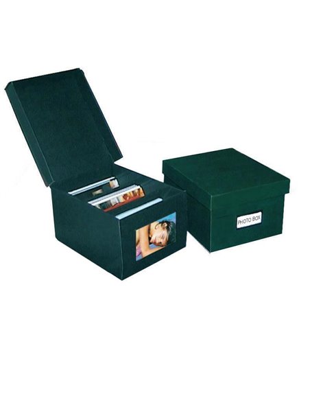 Κουτί χάρτινο με παράθυρο για φωτογραφίες πράσινο 10x15εκ